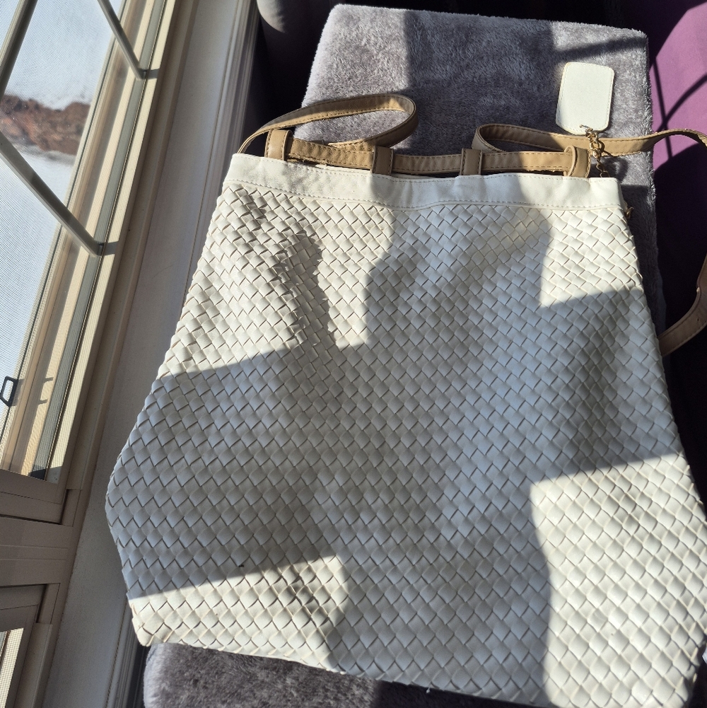 Arbonne Elegant Cream Woven Backpack